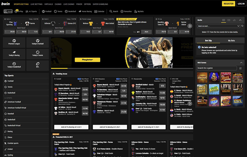Bwin homepage