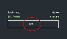 Placing a bet at Bookmaker.com.au.