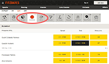 Browse through Fitzdares Sports to find your desired betting market.